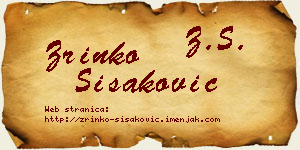 Zrinko Šišaković vizit kartica